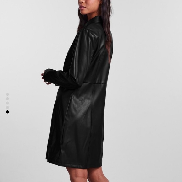 New with tags ASOS Pieces Black Faux leather dress XL - Picture 2 of 5